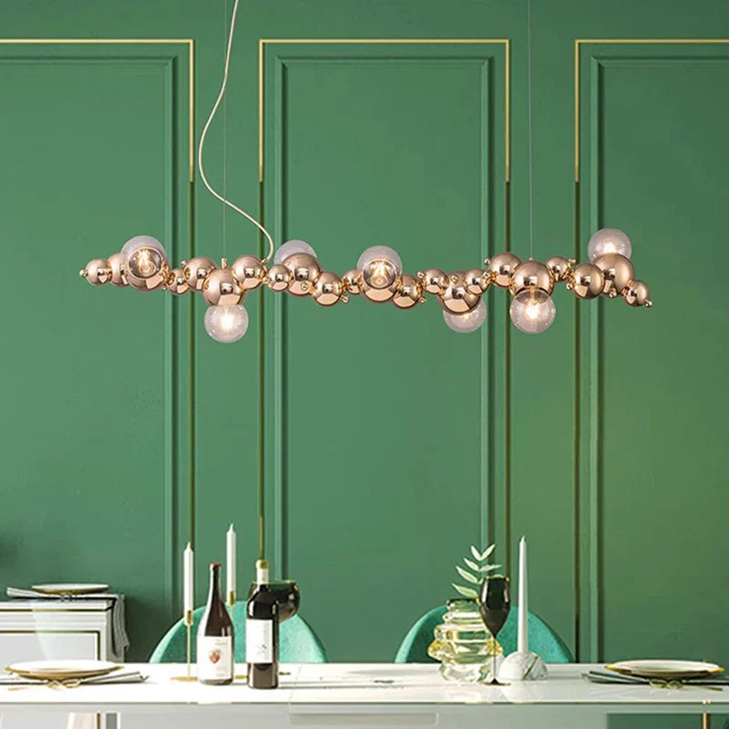 Matte Black LED Chandelier 9-Head Contrast