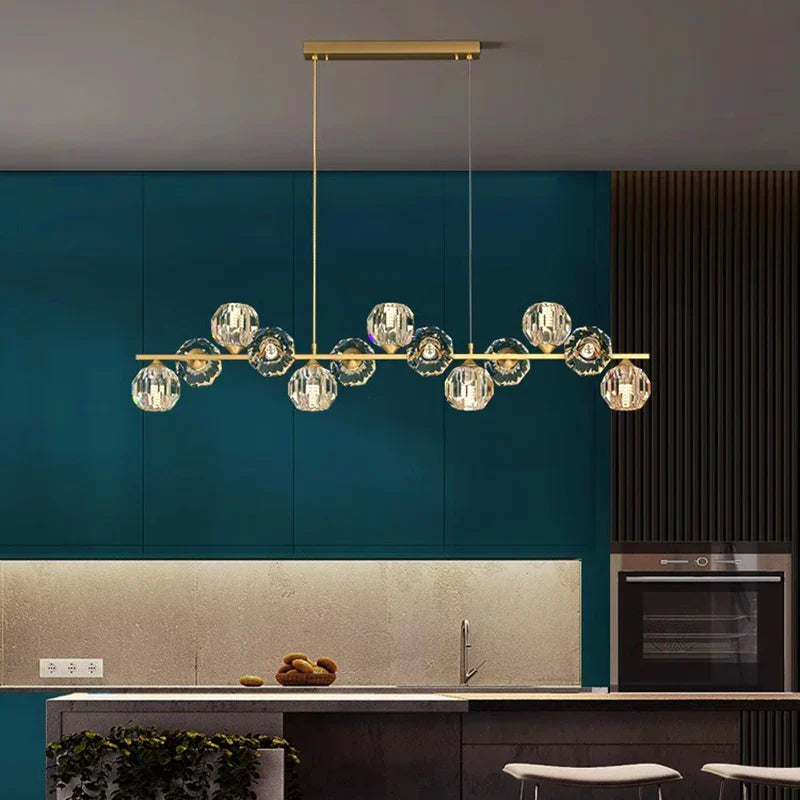 Lámpara de araña de cristal DecorBites™ | Lámpara colgante de lujo para sala de estar y comedor