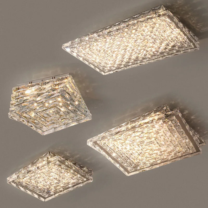 DecorBites™ Crystal Ceiling Lamp: Modern Minimalist Indoor LED Lighting for Living Room, Dining & Bedroom