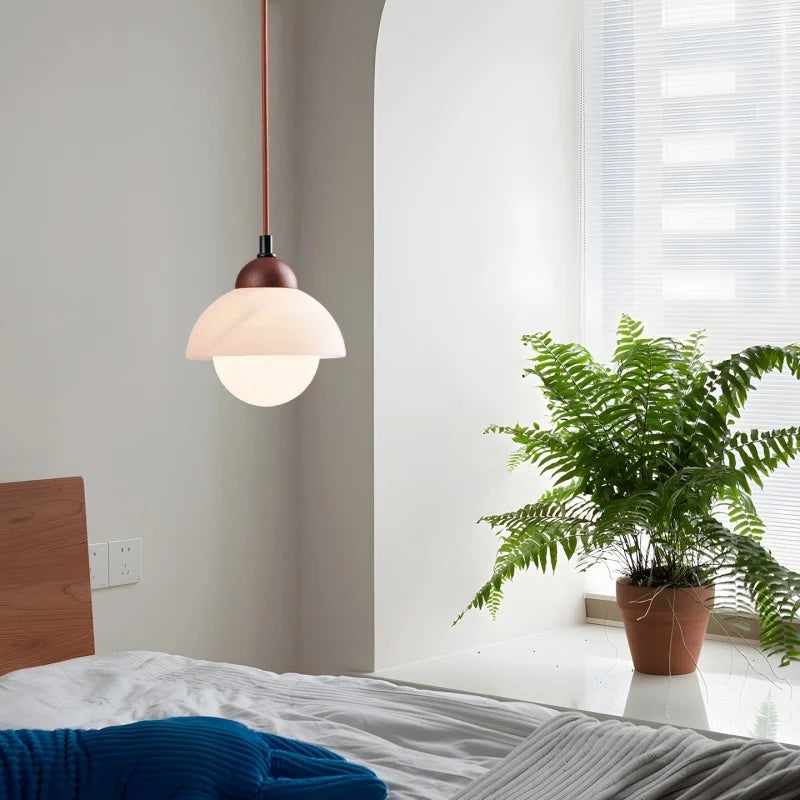 Lámpara colgante LED DecorBites™ color crema mármol: Lámpara colgante nórdica moderna para sala de estar, dormitorio y cocina.