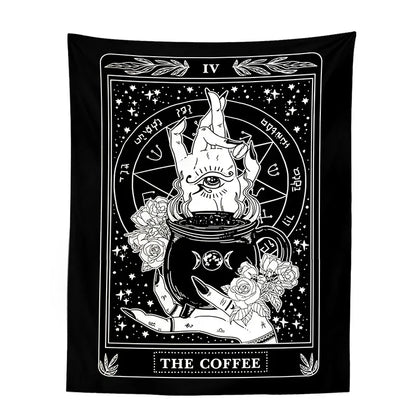 Decobites Coffee Tarot Tapestry Wall Hanging Moon Phase Room Decor