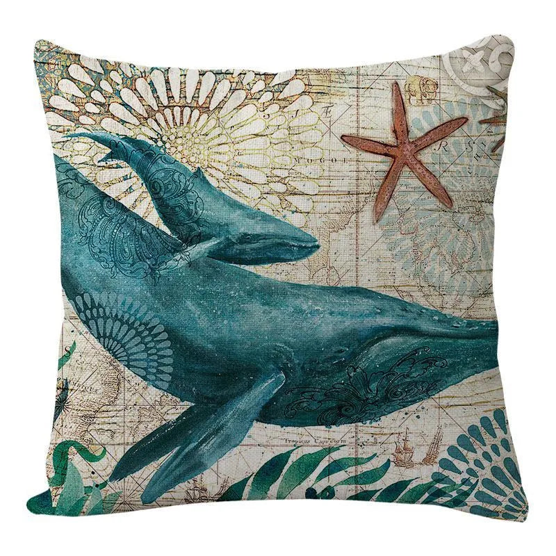 DecorBites™ Coastal Cushion Cover - Sea Theme Decorative Sofa Pillowcase
