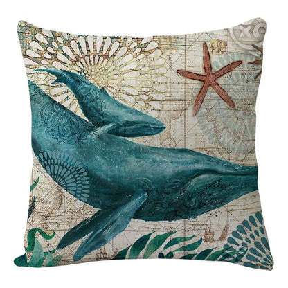 DecorBites™ Coastal Cushion Cover - Sea Theme Decorative Sofa Pillowcase
