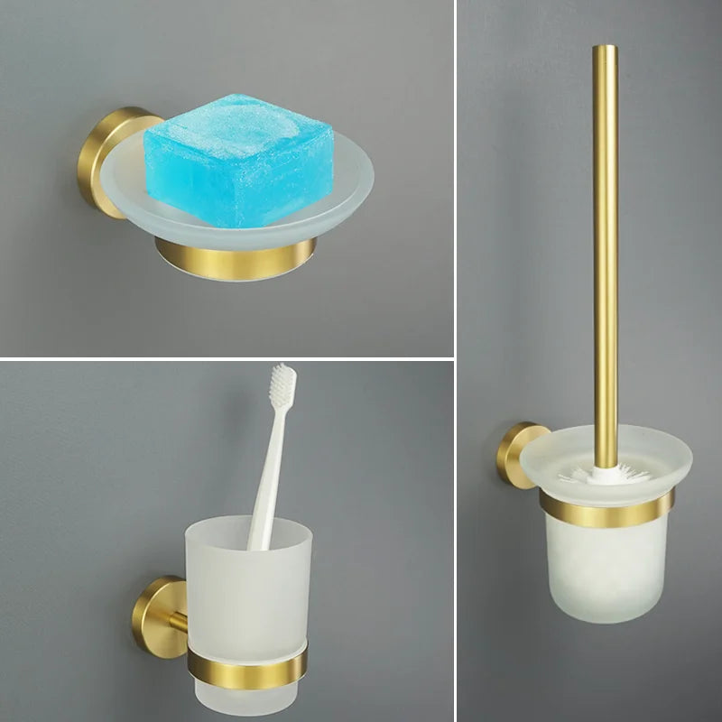 DecorBites™ Brushed Gold Bathroom Accessories Set