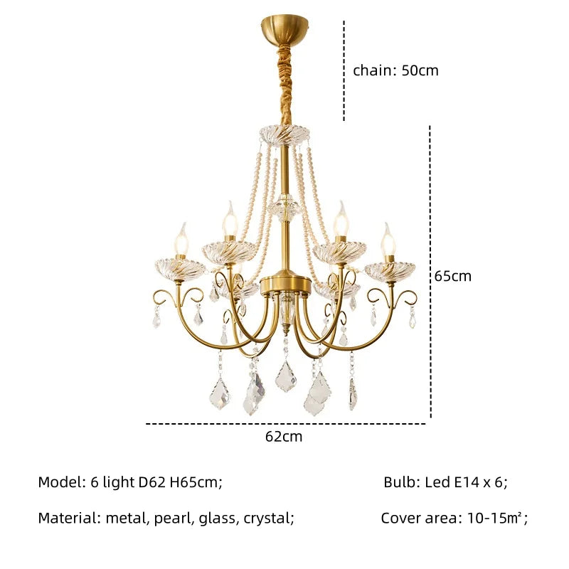 DecorBites™ Crystal LED Chandelier Living Room Luxury Lighting E14 Pendant Lamparas