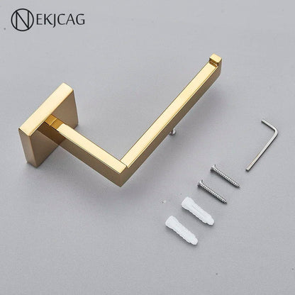 DecorBites™ Gold Square Paper Holder Bathroom Accessory
