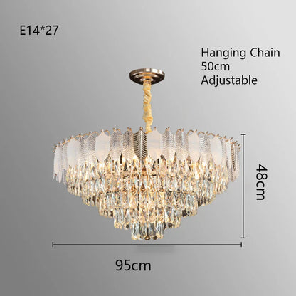 DecorBites™ Crystal Indoor Chandelier: Postmodern LED Suspension Lamps for Luxe Living Room Decor