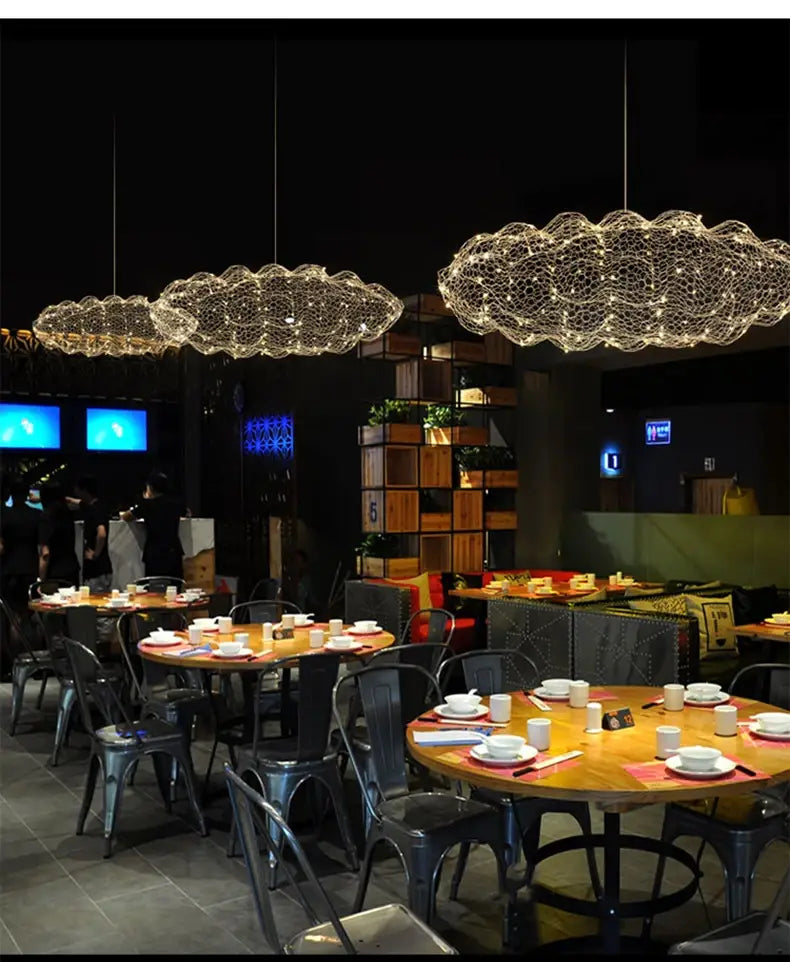 DecorBites™ Gold Cloud Pendant Lights for Home and Restaurant