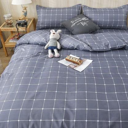 طقم غطاء لحاف هندسي مزخرف من 4 قطع من DecorBites™ للأسرّة بمقاس 1.5/1.8/2 متر