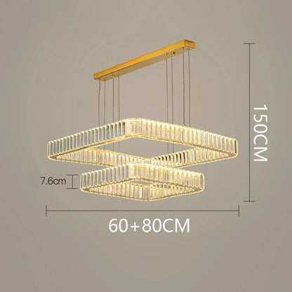 DecorBites™ Crystal Chandelier: Luxury Living Room & Bedroom Pendant Light