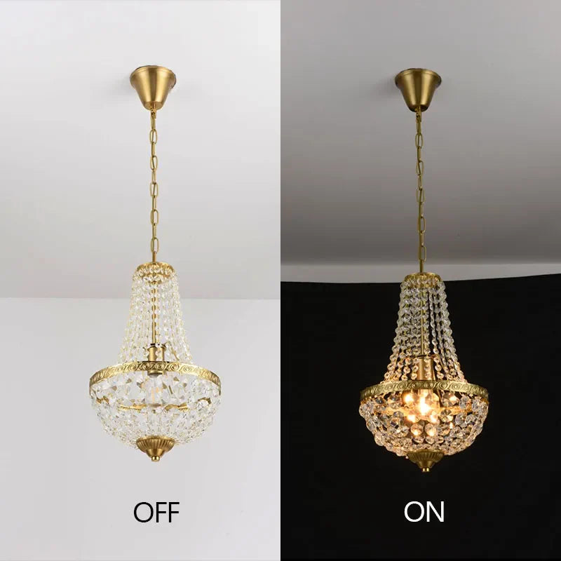Retro Crystal Iron Pendant Light