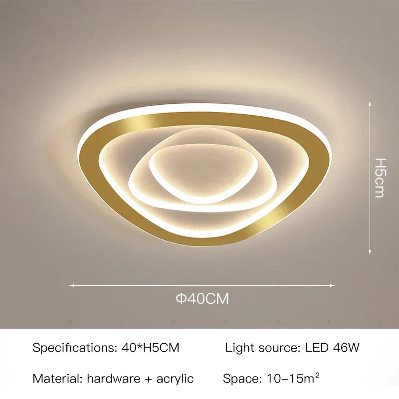 DecorBites™ Gold Luxury LED Ceiling Chandelier for Modern Living Rooms, Bedrooms, and Kitchens