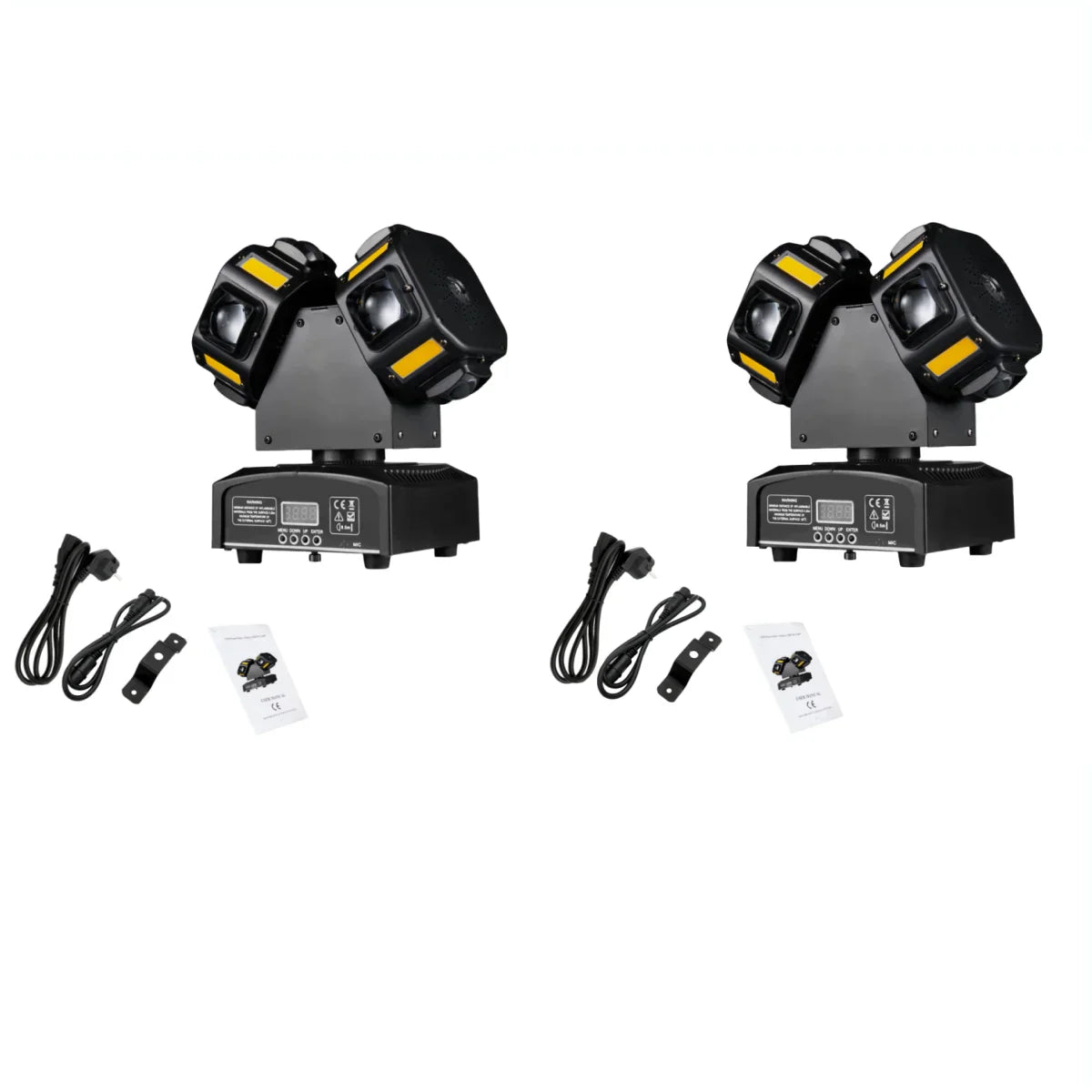 ديكوربايتس™ 8x12 واط RGBW 140 واط شعاع LED مزدوج الرأس وضوء ستروب وليزر 3 في 1 DJ