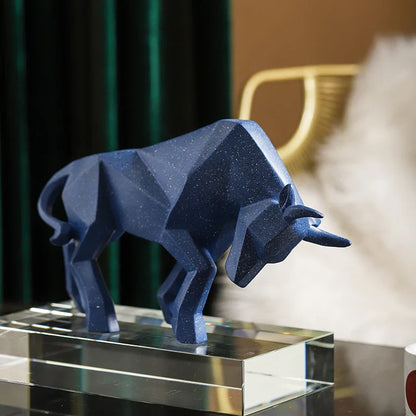 ديكوربايتس™ - تمثال هندسي من البيسون مصنوع من الراتنج، مناسب للمكتب المنزلي والديكور الحديث