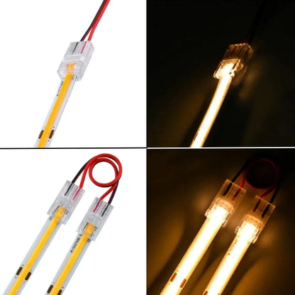 Conectores DecorBites™ de 2 pines para tiras LED COB 2835/5050 SMD, clip fijo de 90°