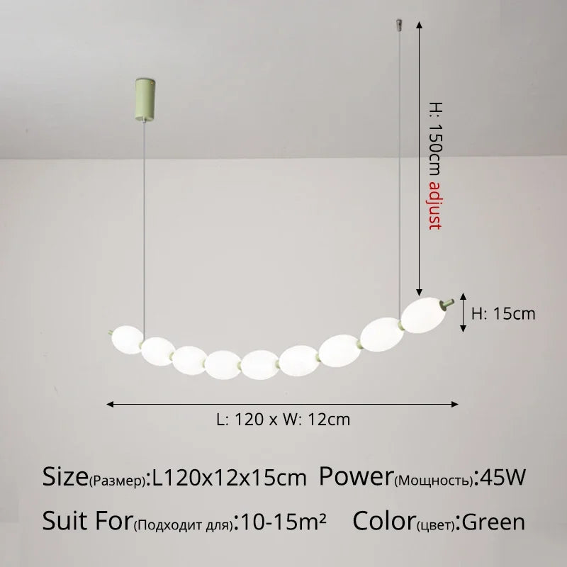 ثريا DecorBites™ Bead Nordic Chandelier: مصباح معلق أنيق لغرفة الطعام، يُناسب طاولة البار، ويُضفي أجواءً مميزة