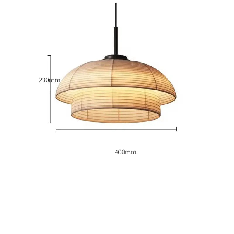DecorBites™ Japanese Wabi Sabi Fabric Pendant Light: Traditional and Creative Lighting for Dining Room