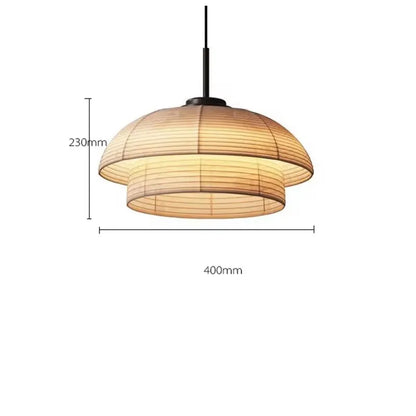 DecorBites™ Japanese Wabi Sabi Fabric Pendant Light: Traditional and Creative Lighting for Dining Room