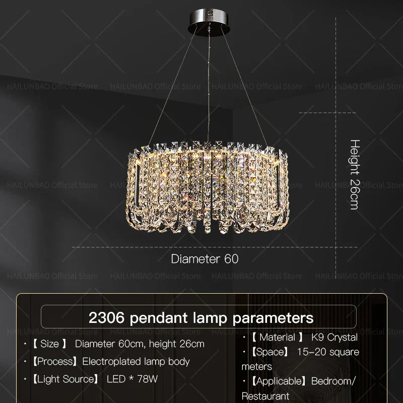 DecorBites™ Crystal Chandelier for Elegant European Living Spaces