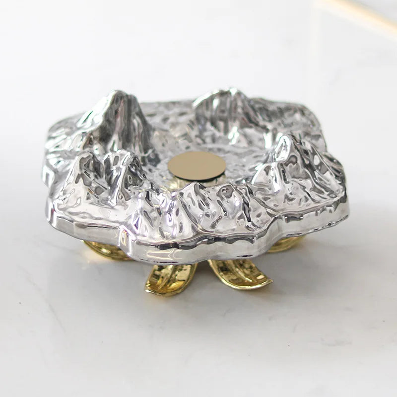 DecorBites™ High-Leg Iceberg Tray Desktop Organizer Decor Ashtray Candy Plate