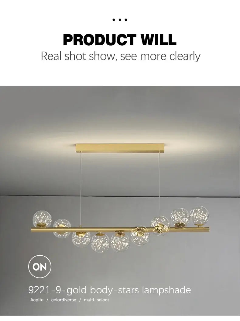 DecorBites™ Contemporary LED Glass Chandelier for Home Lighting
