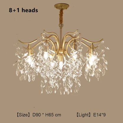 DecorBites™ Crystal Chandelier: Modern Luxury LED Branch Lighting for Living Room & Bedroom