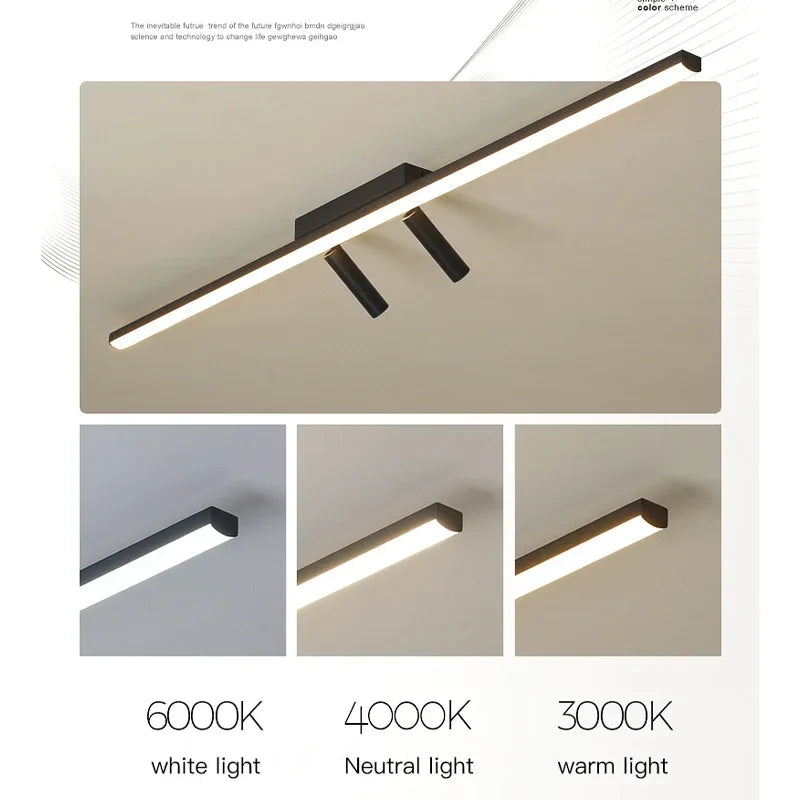 ثريات DecorBites™‎ LED ذات الشريط الأكريليكي الأسود لغرفة المعيشة الداخلية وغرفة الطعام