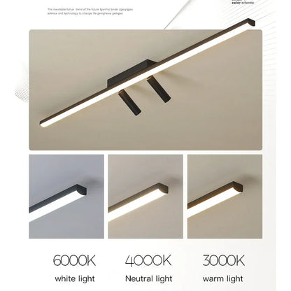 ثريات DecorBites™‎ LED ذات الشريط الأكريليكي الأسود لغرفة المعيشة الداخلية وغرفة الطعام