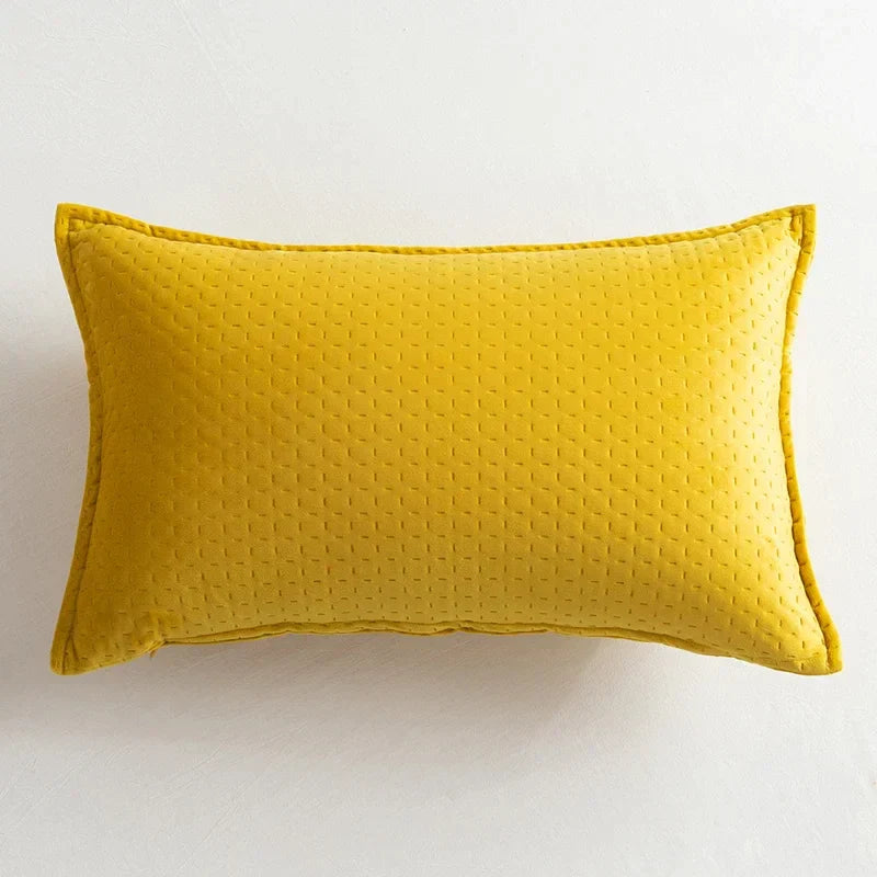 DecorBites™ Fringed Velvet Cushion Cover Solid Pillow for Home Decor Sofa Bed