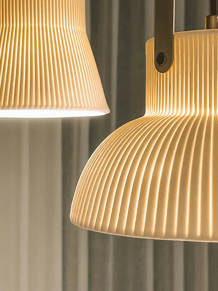 DecorBites™ Japanese Ceramics Bedside Chandelier | Designer Bedroom Lamp for Home Decor