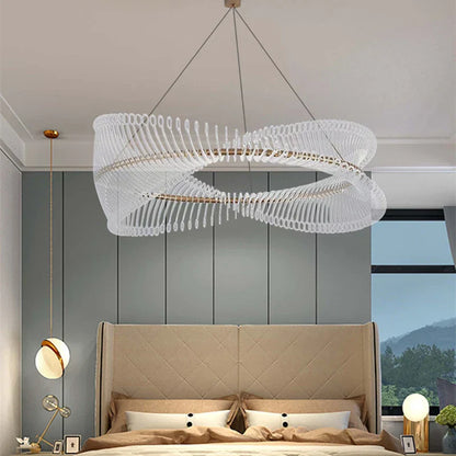 DecorBites™ Golden Round Ceiling Chandelier for Bedroom Dining Art Gallery Indoor LED Fixture