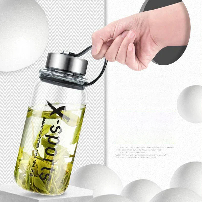 Botella de Té de Vidrio Decorbites™ con Pantalla de Filtro y Tapa a Prueba de Fugas