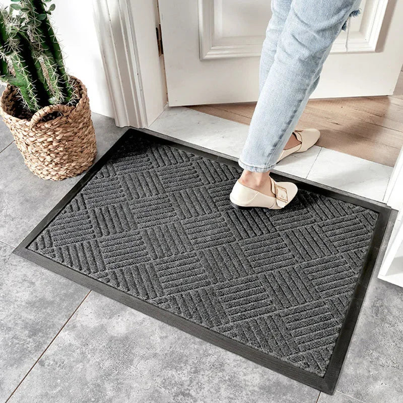 Alfombra de goma grande para interior y exterior Decorbites™ | Esterilla raspadora de zapatos duradera