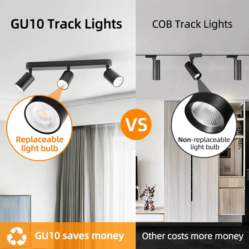 DecorBites™ LED Track Spot Light GU10 Bulb Replacement Spotlight for Bedroom Corridor Shop