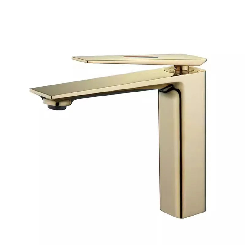 DecorBites™ Gold Basin Faucet, Gray Bathroom Mixer Tap, Single Handle Waterfall Faucet