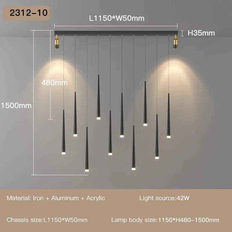 DecorBites™ LED Staircase Chandeliers: Modern Luxury for Living Room, Hall, Villa.