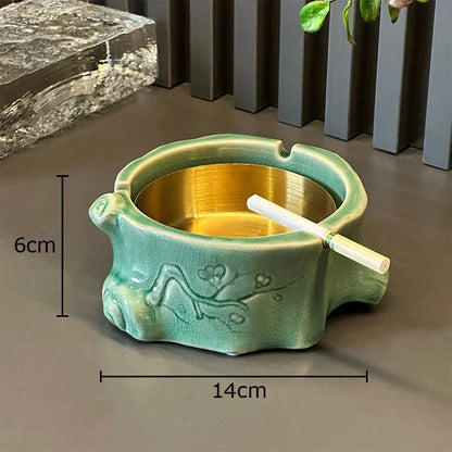 علبة مناديل من الخيزران من DecorBites™: تصميم من الخيزران الأخضر الخزفي لديكور طاولة القهوة والمكتب