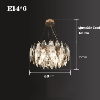 DecorBites™ Gold Silver Crystal LED Dimmable Pendant Light for Living Room