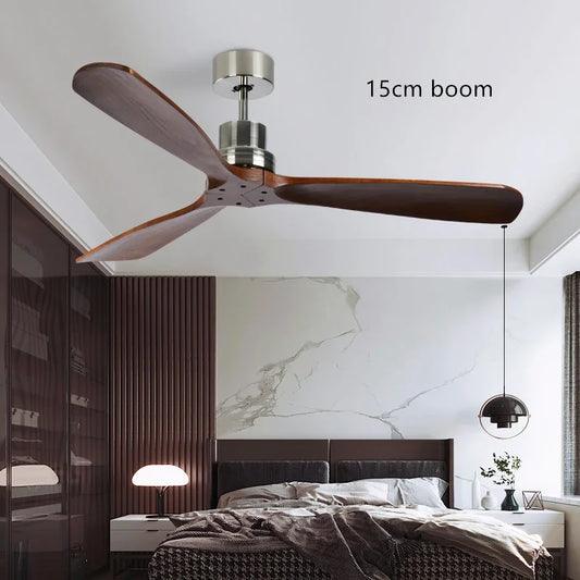 DecorBites™ 52" Propeller Ceiling Fan in Wood, Silent Operation for Home and Loft.