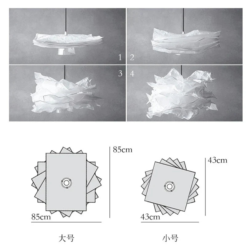 DecorBites™ Nordic Paper Pendant Lights: DIY Cloud Lampshade Fixtures for Living Room, Restaurant & Christmas