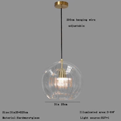 DecorBites™ Clear Glass Ball Pendant Light Chandelier for Living Room Dining Room Home Decor