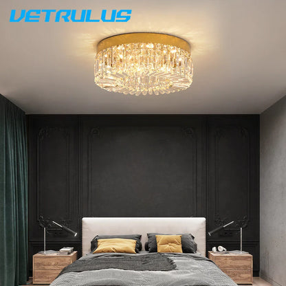 DecorBites™ Crystal Ceiling Chandelier: Modern LED Round Pendant Lamp for Luxury Home Decor