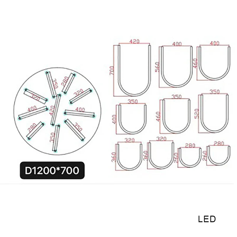 DecorBites™ LED U Shape Chandelier Pendant Lamp Dimmable Ceiling Light