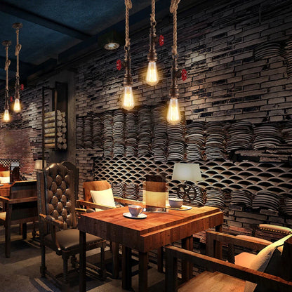 DecorBites™ Iron Pipe Pendant Lamp Retro Loft Hanging Light