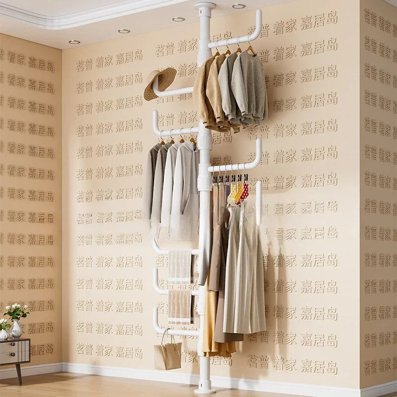 DecorBites™ Clothing Storage Hanging Rail Coat Rack for Bedroom and Living Room