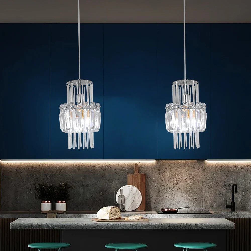 DecorBites™ Crystal Glass Ceiling Chandelier for Bright Home Hotel Decor