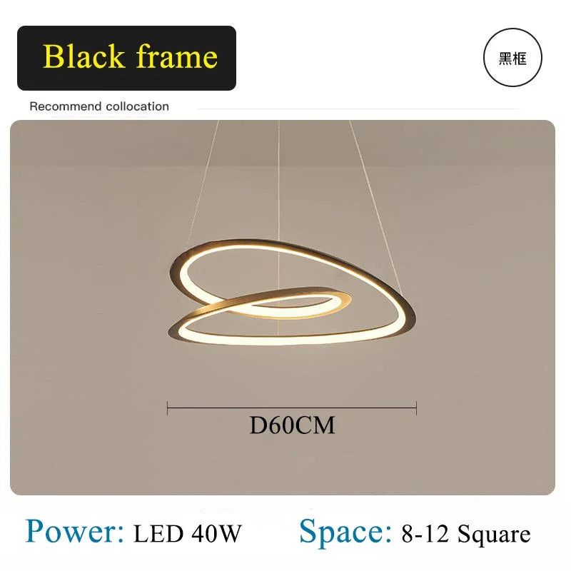 ثريا Kepler LED دائرية من DecorBites™ لغرفة المعيشة، مصباح معلق أبيض