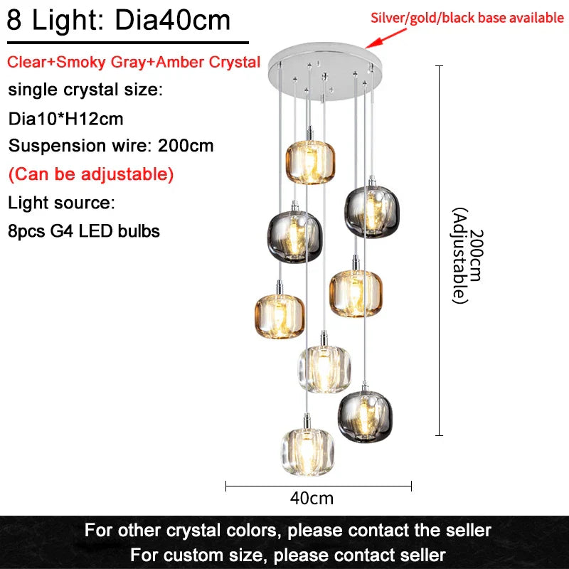 DecorBites™ Crystal LED Ceiling Chandelier for Living Room, Bedroom, Dining, and Kitchen