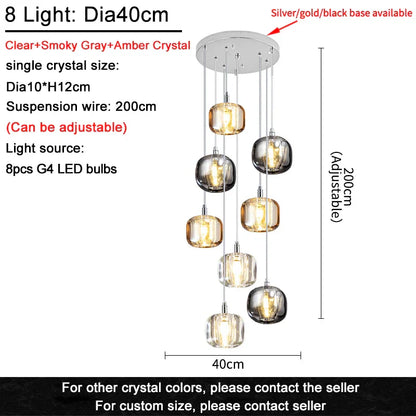DecorBites™ Crystal LED Ceiling Chandelier for Living Room, Bedroom, Dining, and Kitchen