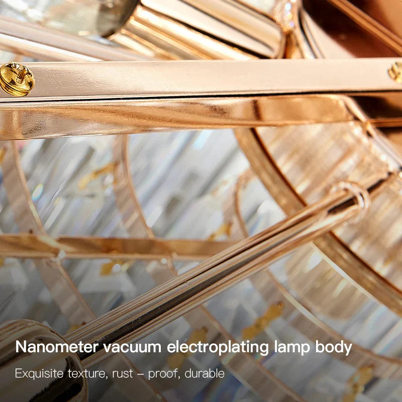 DecorBites™ Crystal LED Chandelier | Long Stairway Villa Light | Modern Luxury Post Lamp